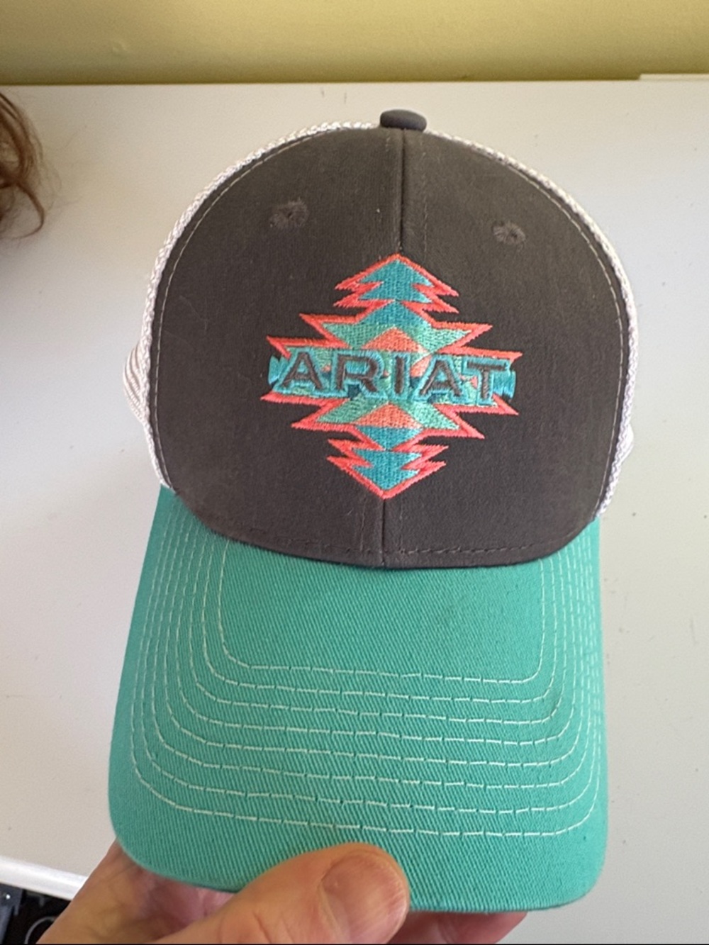 Ariat Cotton And Poly Mesh SnapBack Trucker Hat One Size